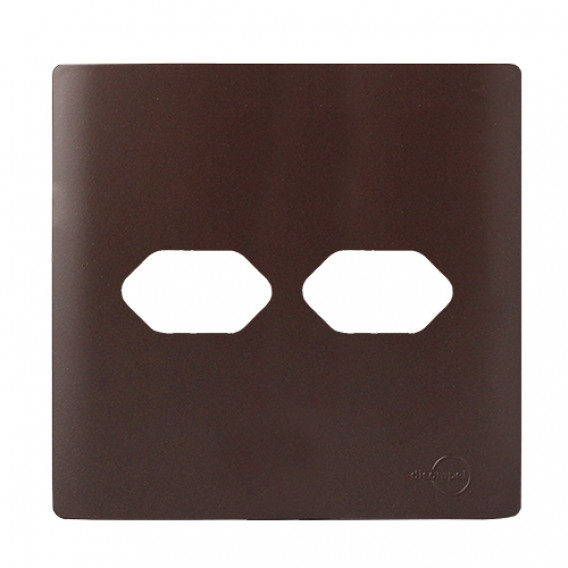 Placa 4x4 2 Tomadas - Novara Marrom Fosco Placa 4x4 2 Tomadas - Novara Marrom Fosco